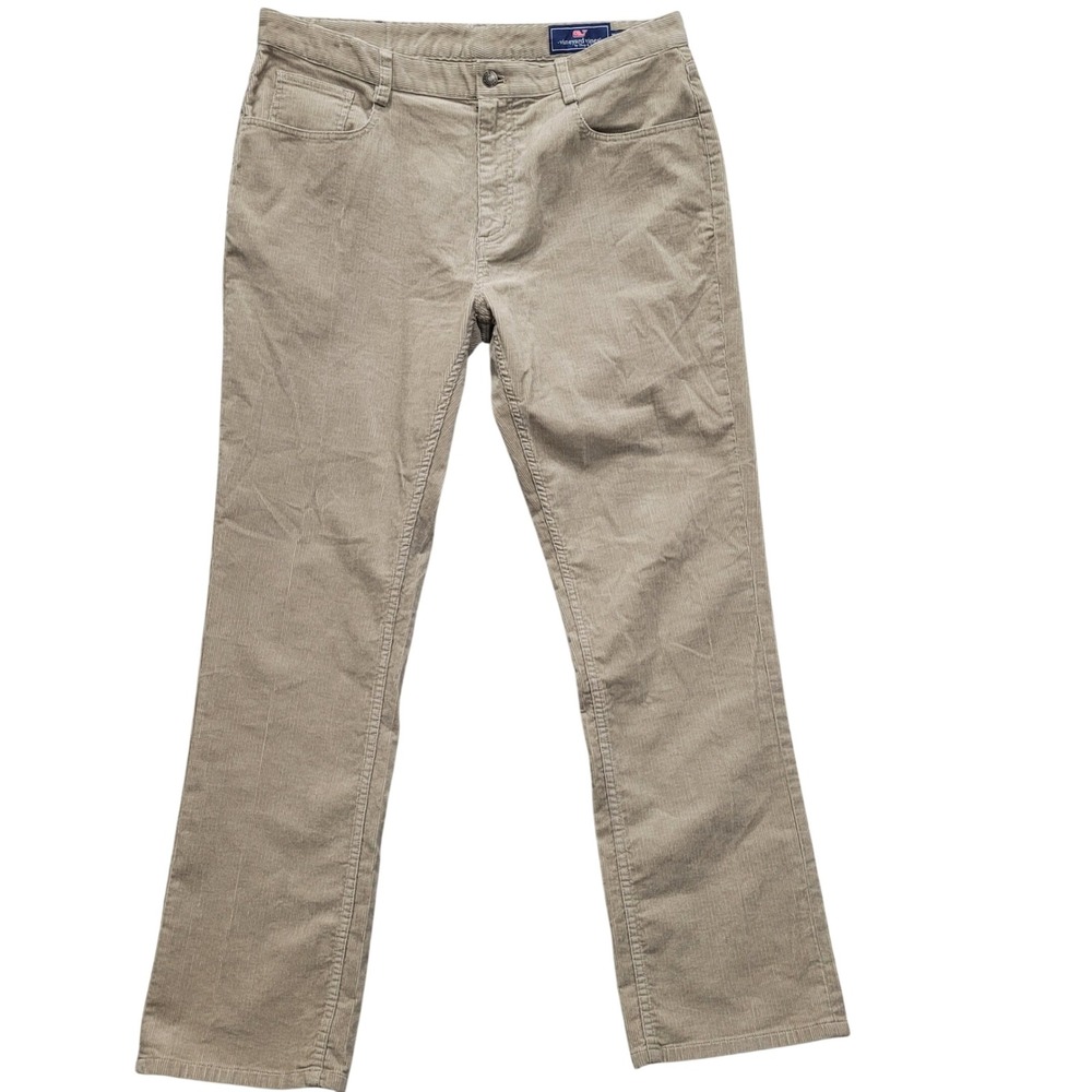 Vineyard Vines Corduroy Pants Mens 35x32 Tan‎ Straight Leg Casual Chinos